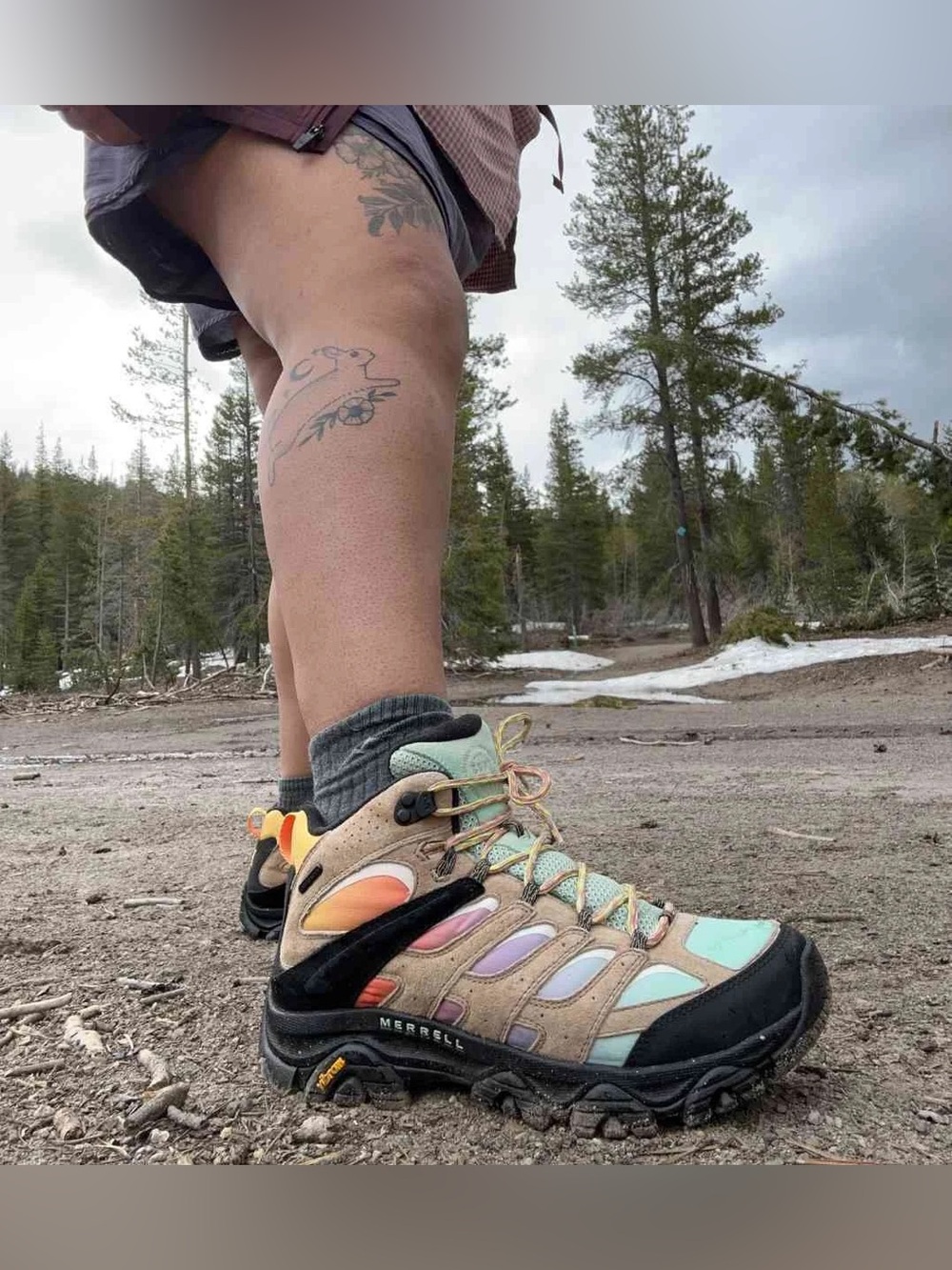Women’s Merrell Moab 3 x Unlikely Hikers Collab Mid Multicolor Hiking Boots 8.5 - Picture 13 of 13